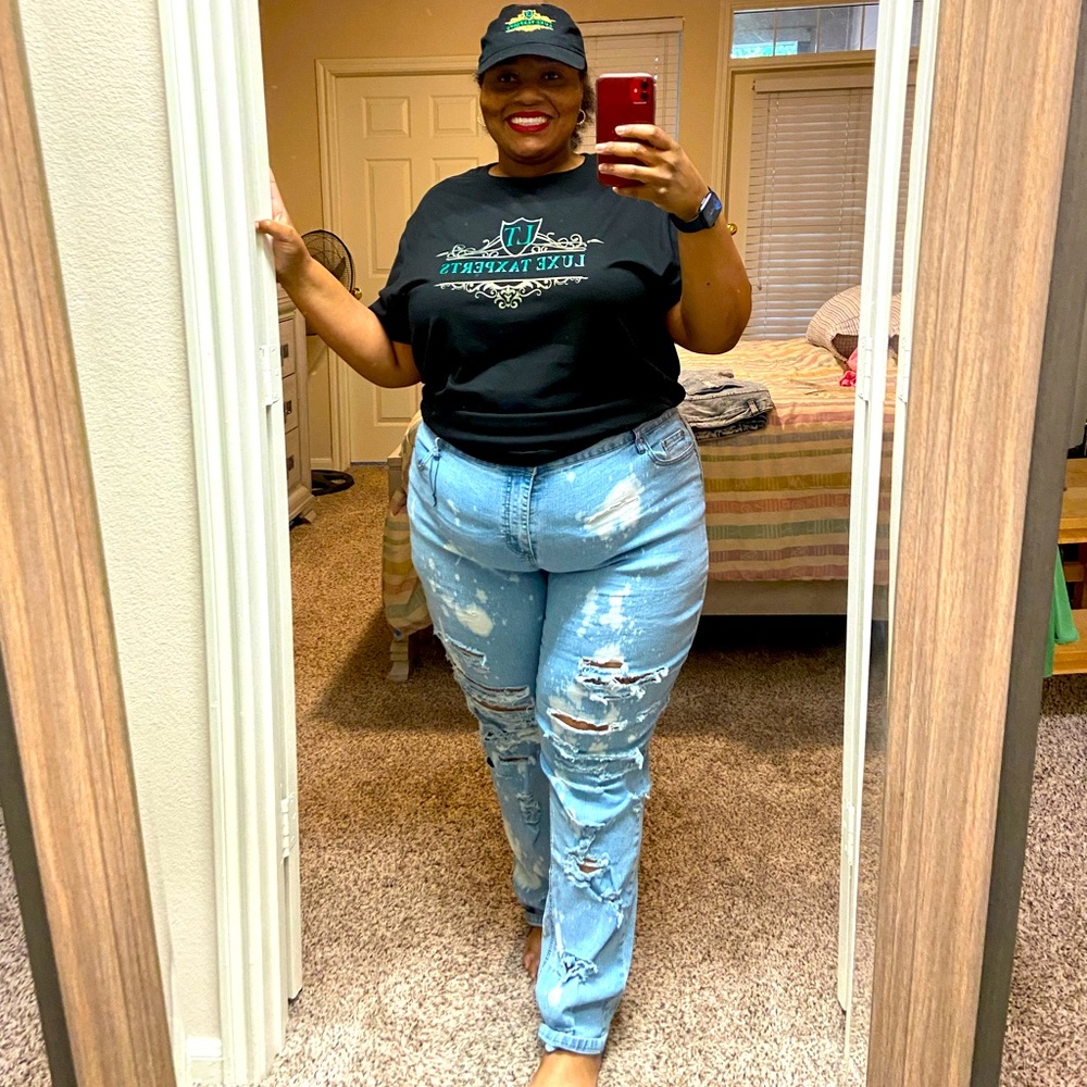 Ashley Stewart Jeans, Distressed by Me